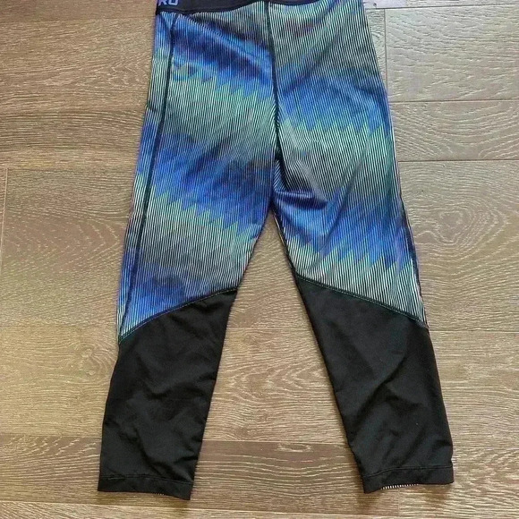 Nike Dri Fit Pro Cropped Leggings Active Performance Womens sz M Blue - Picture 5 of 5